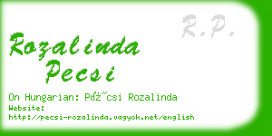rozalinda pecsi business card